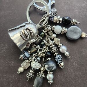 Biker Guardian Bell Featuring Angel/Satan Handbag Charm or Keychain Handcrafted